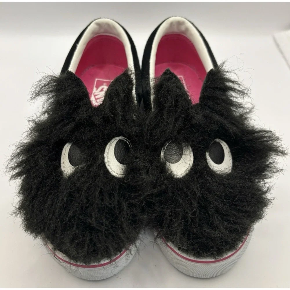 VANS Classic Slip On Kids Shoes Friend Party Fur Fuzzy Monster Youth Size 13.5